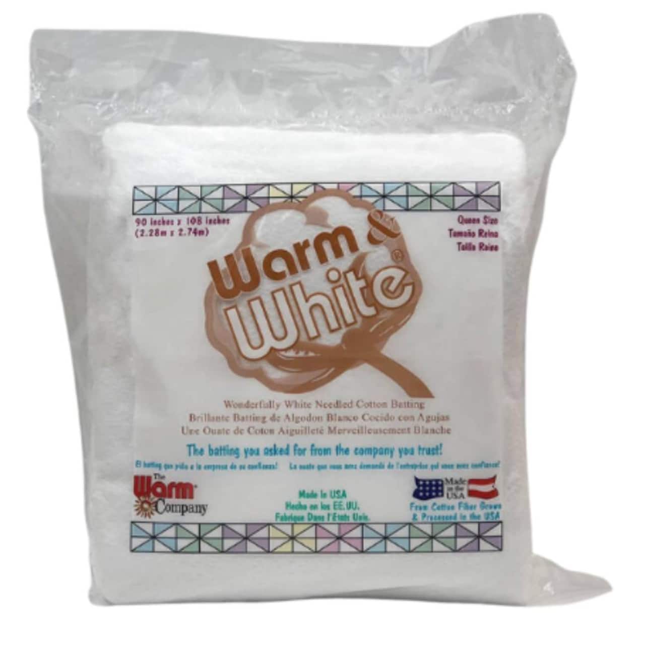 Warm & White® 90" x 108" Pre-Cut Queen Cotton Batting